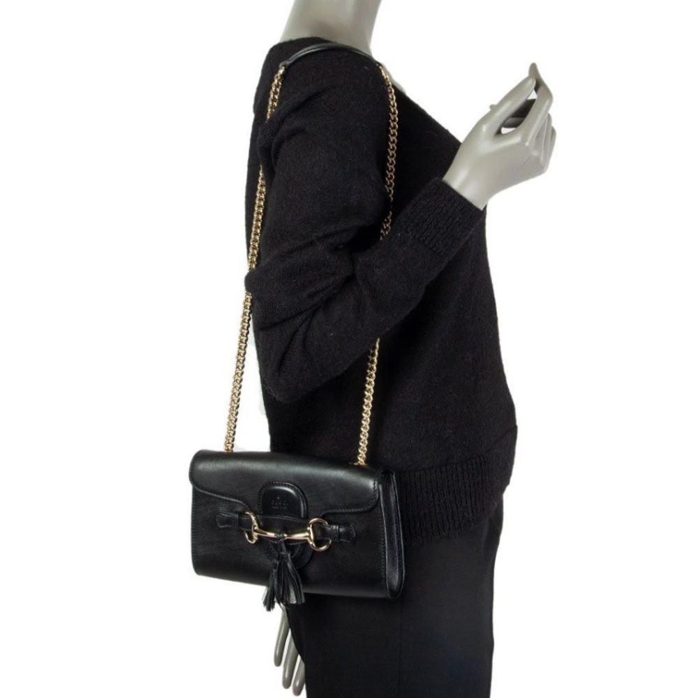 GUCCI Emily Calfskin Horsebit Tassle Chain Small Bag - Picture 5 of 17
